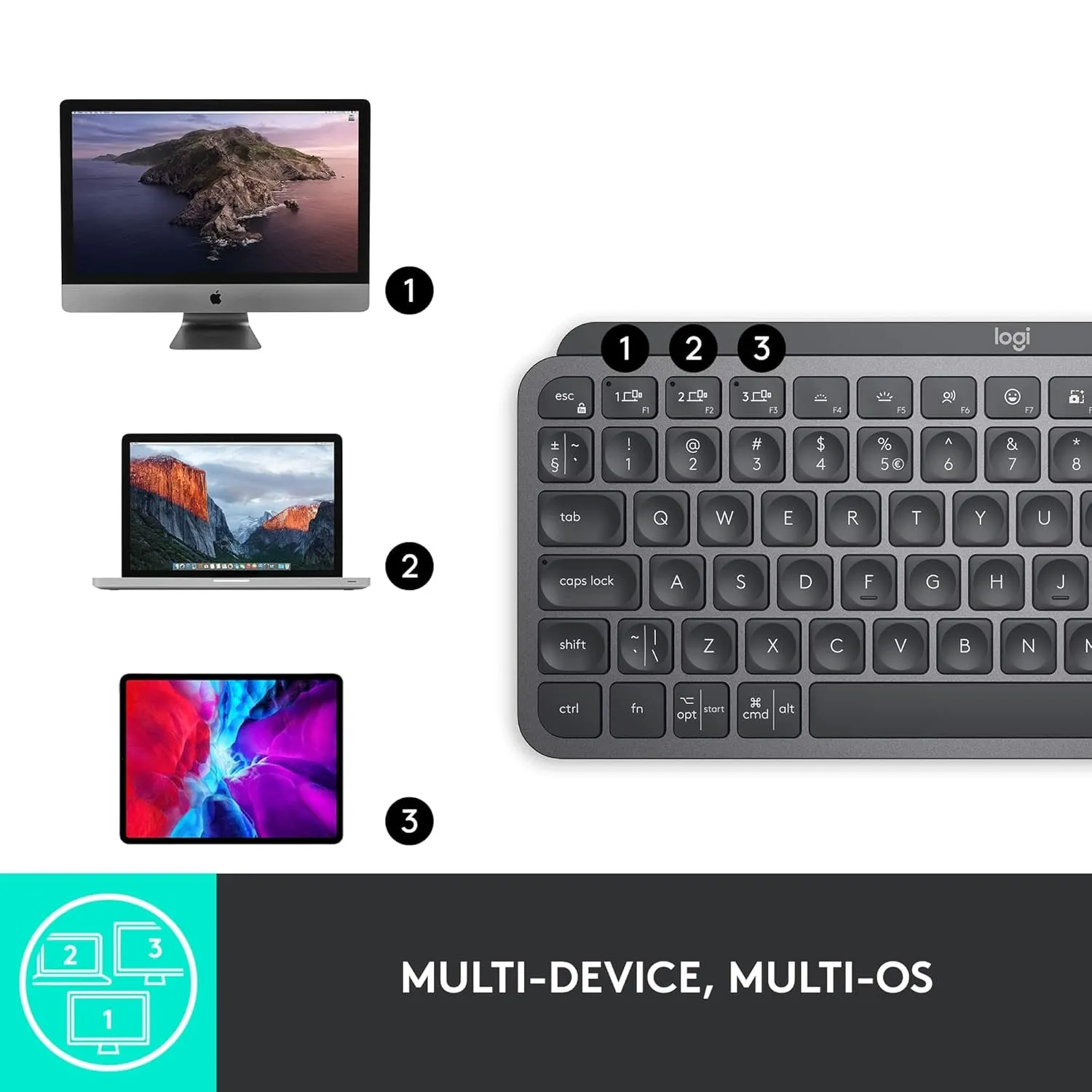 Logitech Wireless Keyboard Compact Mx Keys Mini Black (Open Box) view 3